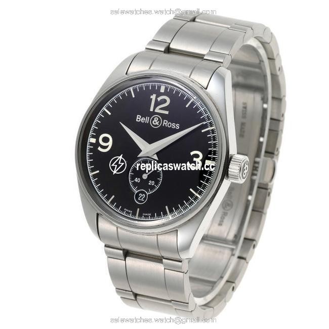 Bell & Ross Ro Stainless Steel Vintage 123 Small Seconds 110s Black Dial Watch Bell & Ross Ro Stainless Steel Vintage 123 Small Seconds 110s Black Dial Watch
