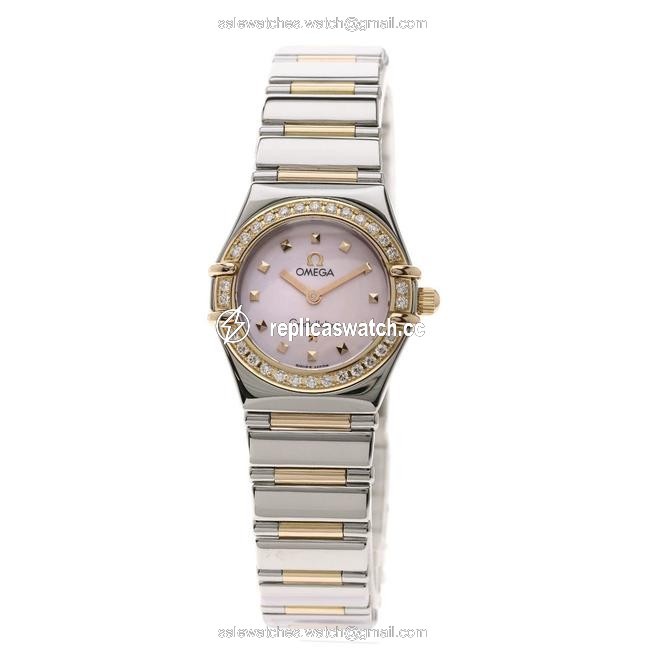Omega 1368.73 Constellation Mini Bezel Diamond Stainless Steel Ss K18pg Ladies Watch Omega 1368.73 Constellation Mini Bezel Diamond Stainless Steel Ss K18pg Ladies Watch