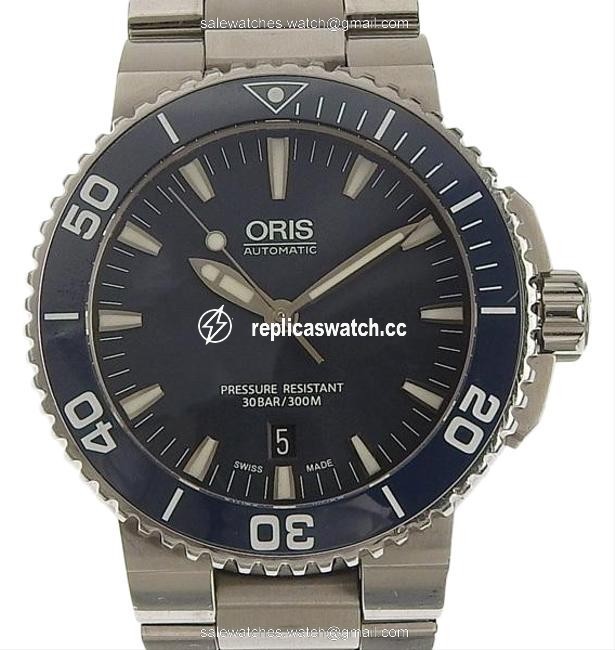 Oris Silver Genuine Aquis Date Mens 7653 Watch Oris Silver Genuine Aquis Date Mens 7653 Watch