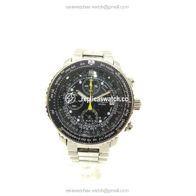 Seiko Pilot Alarm Chronograph Quartz 7t62-0eb0 Men Watch Seiko Pilot Alarm Chronograph Quartz 7t62-0eb0 Men Watch