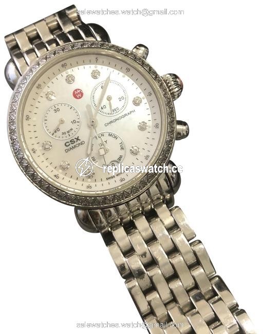 Michele Silver Csx Diamond Watch Michele Silver Csx Diamond Watch