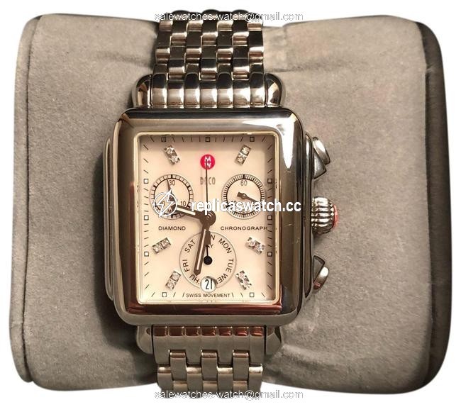 Michele Stainless Steel Deco Signature Diamond Dial - Style mw06p00a0046 Watch Michele Stainless Steel Deco Signature Diamond Dial - Style mw06p00a0046 Watch