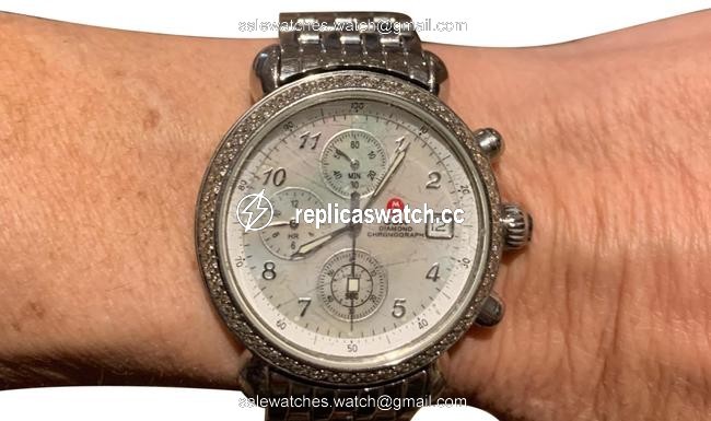 Michele Silver Stainless Steel Csx Diamond Chronograph Womens Watch Michele Silver Stainless Steel Csx Diamond Chronograph Womens Watch