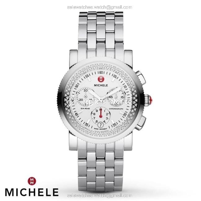 Michele Silver Diamonds Sport Sail Ladies Mww01c000003 Watch Michele Silver Diamonds Sport Sail Ladies Mww01c000003 Watch