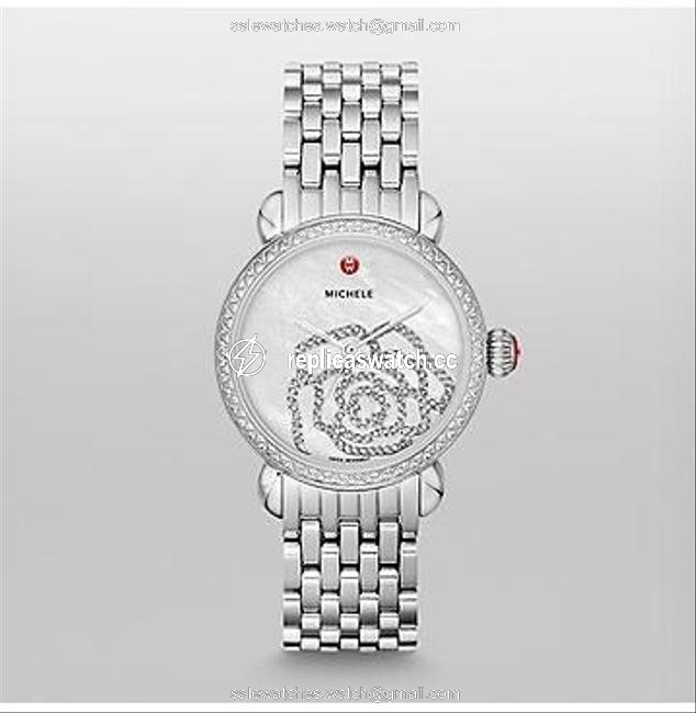 Michele Silver New White Mop Diamond Jardin Csx- Limited Edition Mw03t01a1058 Watch Michele Silver New White Mop Diamond Jardin Csx- Limited Edition Mw03t01a1058 Watch