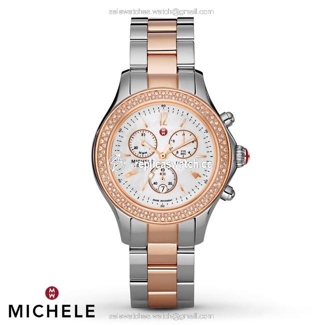 Michele Rose Gold/ Silver Jetway Mop Mww17a000017 Watch Michele Rose Gold/ Silver Jetway Mop Mww17a000017 Watch