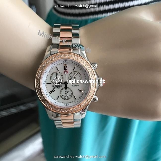 Michele Rose-gold/ Silver Jetway Mop Mww17a000017 Watch Michele Rose-gold/ Silver Jetway Mop Mww17a000017 Watch