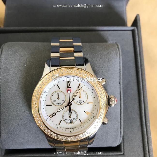 Michele Gold/ Silver Jetway 2 Tones Mop Mww17a000033 Watch Michele Gold/ Silver Jetway 2 Tones Mop Mww17a000033 Watch