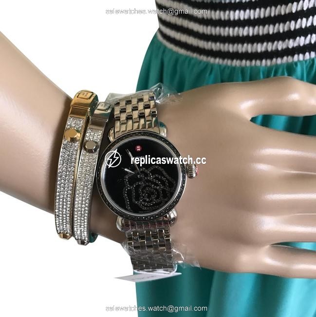 Michele Black/ Silver Csx Jardin Collection Diamond- Edition Mw03t02k2017 Watch Michele Black/ Silver Csx Jardin Collection Diamond- Edition Mw03t02k2017 Watch