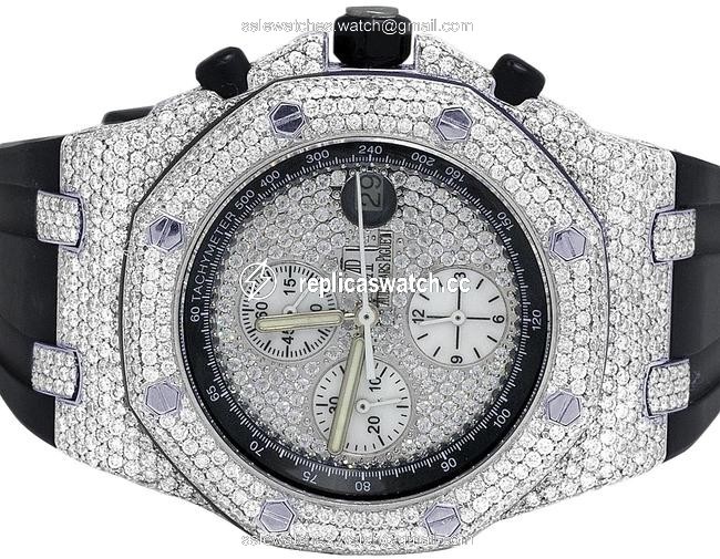 Audemars Piguet Mens Royal Oak Offshore 42mm Stainless Steel Rubber Strap Diamond 12.5 Ct Watch Audemars Piguet Mens Royal Oak Offshore 42mm Stainless Steel Rubber Strap Diamond 12.5 Ct Watch