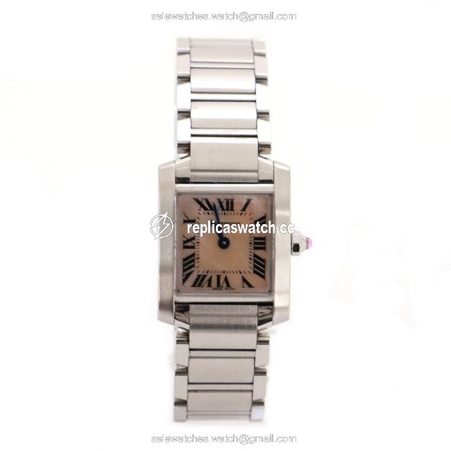 Cartier Pink Tank Francaise Quartz Stainless Steel with Mother Of Pearl 20 Watch Cartier Pink Tank Francaise Quartz Stainless Steel with Mother Of Pearl 20 Watch