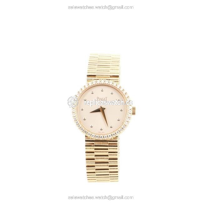 Piaget 18 K Rose Gold Traditional Manual with Diamond Bezel and Markers 26 Watch Piaget 18 K Rose Gold Traditional Manual with Diamond Bezel and Markers 26 Watch