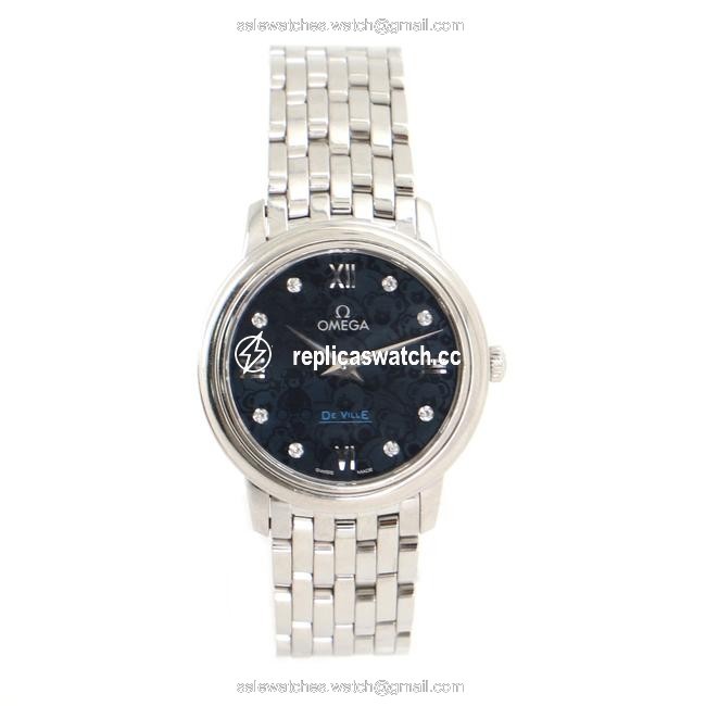 Omega Blue De Ville Prestige Orbis Quartz Stainless Steel with Diamond Mark Watch Omega Blue De Ville Prestige Orbis Quartz Stainless Steel with Diamond Mark Watch