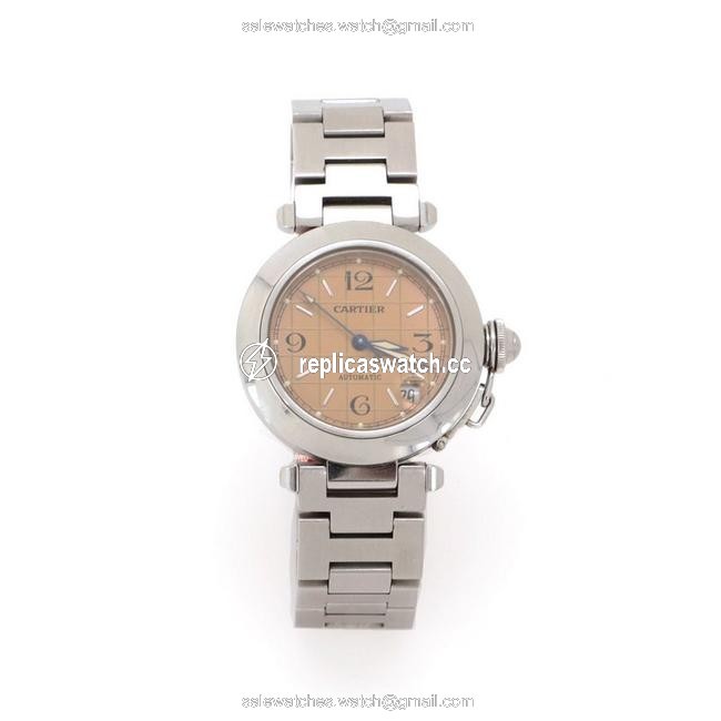 Cartier Brown Pasha C Gmt Stainless Steel 35 Watch Cartier Brown Pasha C Gmt Stainless Steel 35 Watch