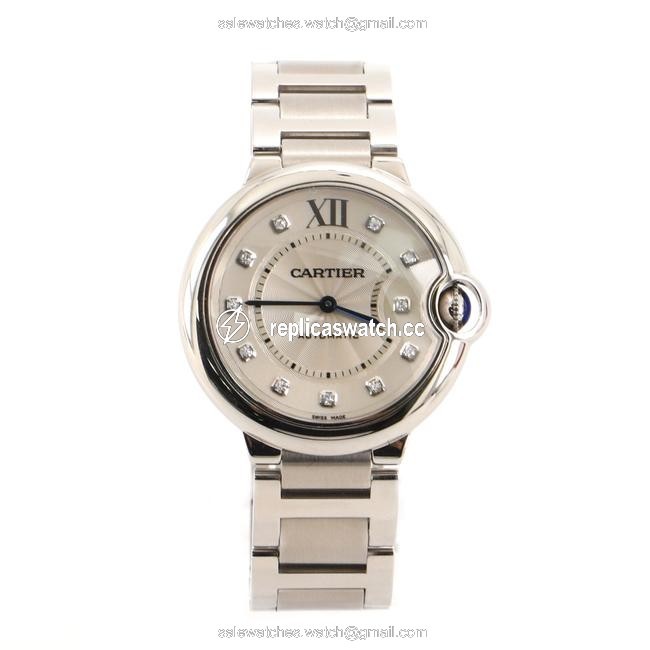 Cartier Gold Ballon Bleu De Stainless Steel with Diamond Watch Cartier Gold Ballon Bleu De Stainless Steel with Diamond Watch