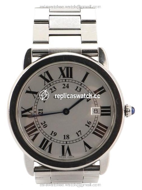 Cartier White Ronde Solo De Quartz Stainless Steel 36 Watch Cartier White Ronde Solo De Quartz Stainless Steel 36 Watch