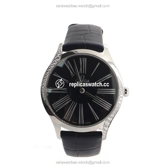 Omega Blue De Ville Tresor Stainless Steel with Diamond Bezel Watch Omega Blue De Ville Tresor Stainless Steel with Diamond Bezel Watch