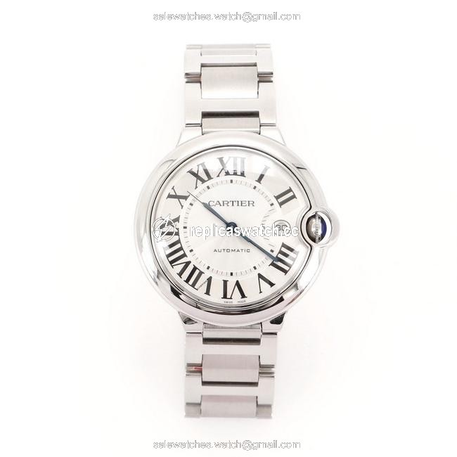 Cartier Silver Ballon Bleu De Stainless Steel 42 Watch Cartier Silver Ballon Bleu De Stainless Steel 42 Watch