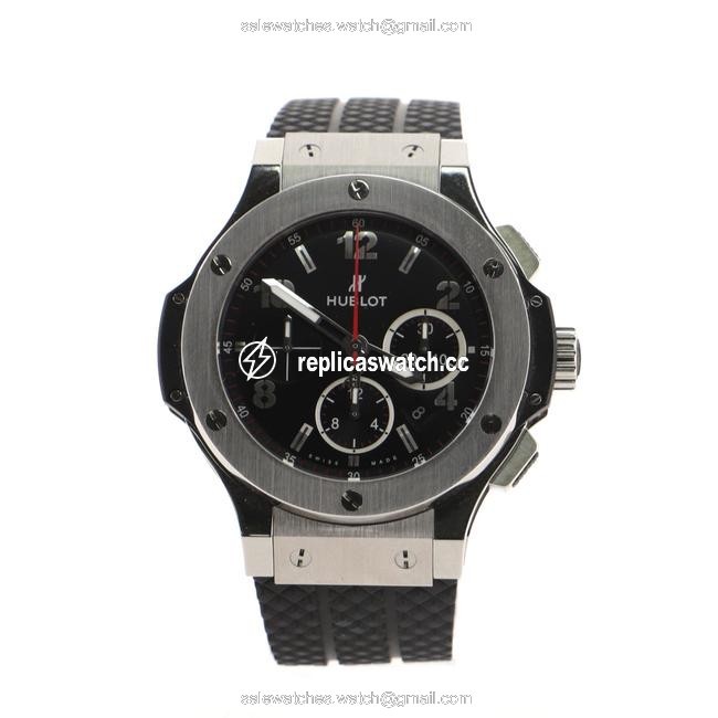 Hublot White Big Bang Chronograph Stainless Steel and Rubber 44 Watch Hublot White Big Bang Chronograph Stainless Steel and Rubber 44 Watch