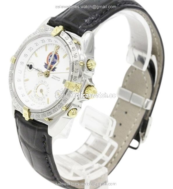 Breitling Black Duograph World Cup Gold Steel Mens Watch Breitling Black Duograph World Cup Gold Steel Mens Watch