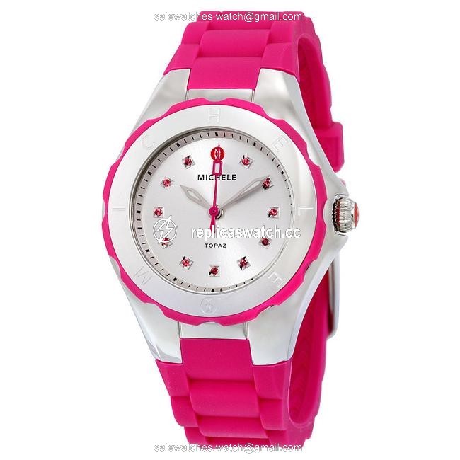 Michele Pink Silver Jelly Tahitian Bean Topaz Silicone Mww12p000002 Watch Michele Pink Silver Jelly Tahitian Bean Topaz Silicone Mww12p000002 Watch
