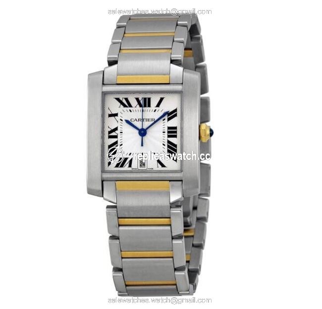 Cartier Silver Pre-owned Tank Francaise 18kt Yellow Gold and Steel Mens W51005q4 Watch Cartier Silver Pre-owned Tank Francaise 18kt Yellow Gold and Steel Mens W51005q4 Watch