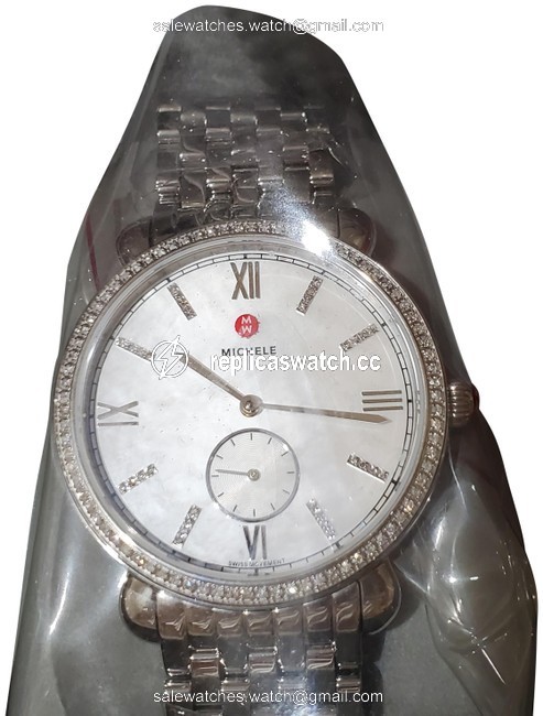 Michele Silver Gracile White Mother Of Pearl Dial Diamond Flash Sale Watch Michele Silver Gracile White Mother Of Pearl Dial Diamond Flash Sale Watch