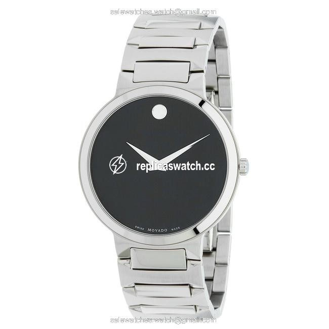 Movado Silver Temo Stainless Bracelet Black Dial Mens Quartz 0607292 Watch Movado Silver Temo Stainless Bracelet Black Dial Mens Quartz 0607292 Watch