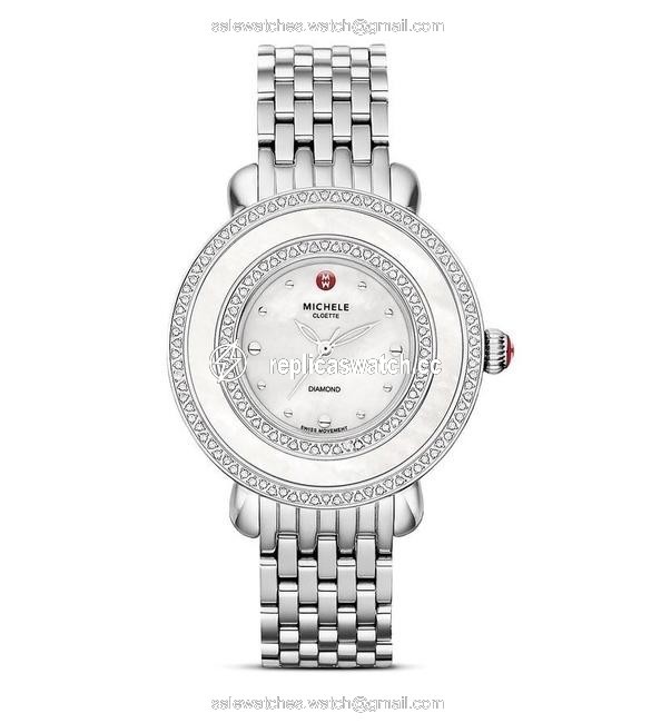 Michele Silver Cloette Mother Of Pearl Diamond Mww20e000001 Watch Michele Silver Cloette Mother Of Pearl Diamond Mww20e000001 Watch
