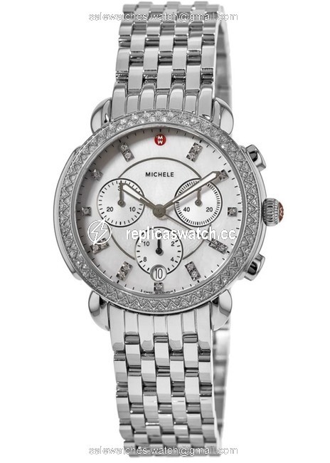 Michele Sliver Sidney Chronograph Diamond Ladies Mww30a000001 Watch Michele Sliver Sidney Chronograph Diamond Ladies Mww30a000001 Watch