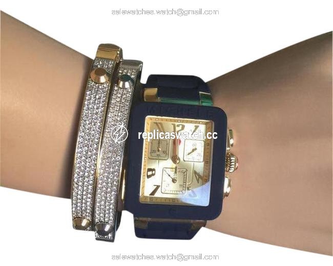 Michele Navy/ Gold Jelly Park Bean Navy/Gold Mww06l000027 Watch Michele Navy/ Gold Jelly Park Bean Navy/Gold Mww06l000027 Watch