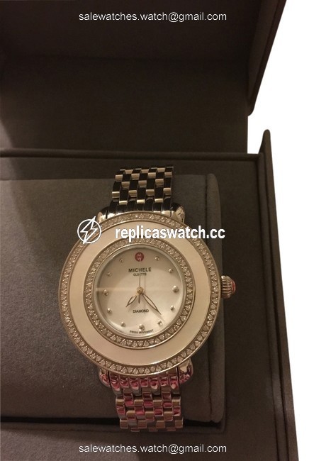 Michele Stainless Steel Cloette Diamond Mww20e000001 Watch Michele Stainless Steel Cloette Diamond Mww20e000001 Watch