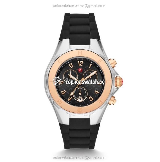 Michele Black- Pinkgold/Silver Jellybean Two-tone 18k Mww12f000099 Watch Michele Black- Pinkgold/Silver Jellybean Two-tone 18k Mww12f000099 Watch