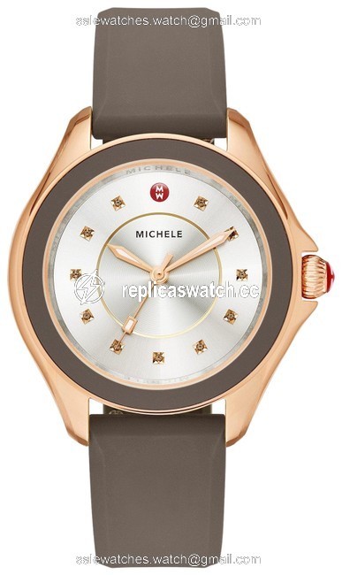 Michele Rose-gold/ Taupe " Interchangeable Strap" Cape Topaz Mww27a000014 Watch Michele Rose-gold/ Taupe " Interchangeable Strap" Cape Topaz Mww27a000014 Watch