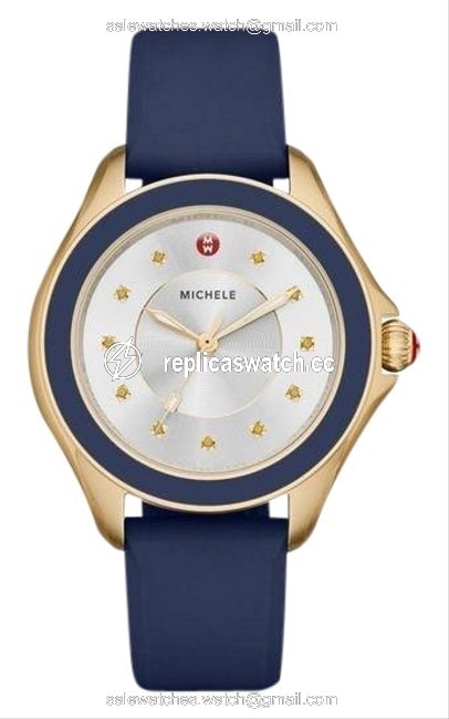 Michele Navy Cape Topaz Gold Tone Mww27a000013 Watch Michele Navy Cape Topaz Gold Tone Mww27a000013 Watch