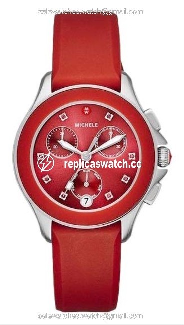 Michele Red / Silver Flash-sale 10% Cape Chrono Sunray Dial Mww27c000004 Watch Michele Red / Silver Flash-sale 10% Cape Chrono Sunray Dial Mww27c000004 Watch