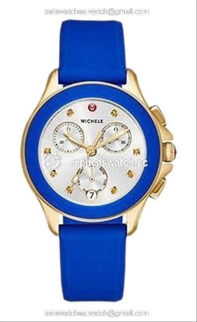 Michele Gold/ Blue Cape Chrono Mww27c000013 Watch Michele Gold/ Blue Cape Chrono Mww27c000013 Watch