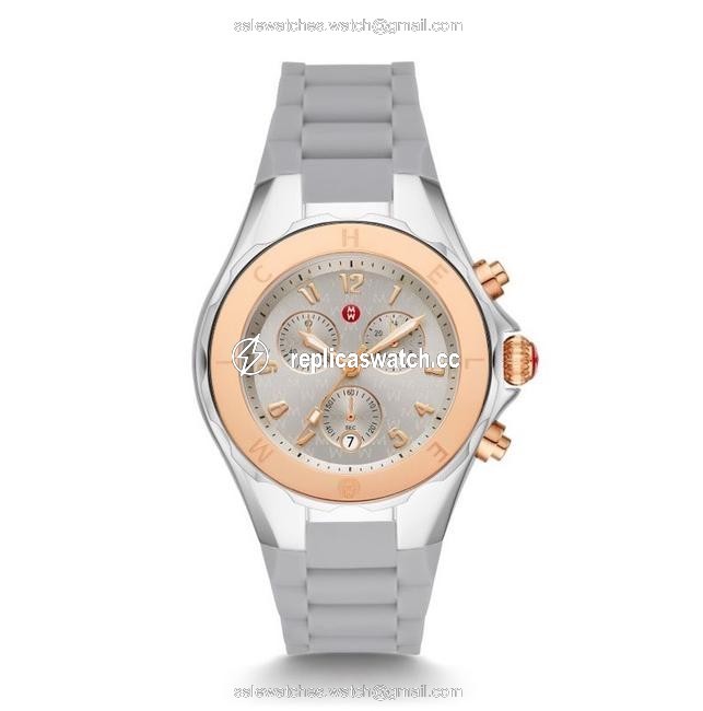 Michele Grey- Rosegold/Silver Jellybean Two-tone 18k Pink Gold Mww12f000098 Watch Michele Grey- Rosegold/Silver Jellybean Two-tone 18k Pink Gold Mww12f000098 Watch