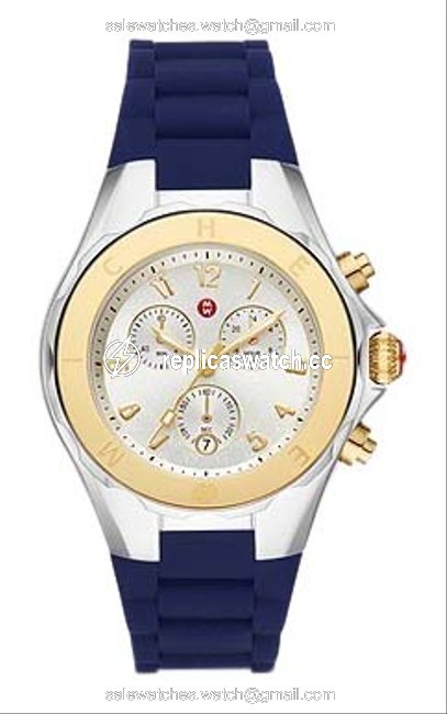 Michele Blue/ Silver-gold Jellybean Two-tone 18k Gold Mww12f000095 Watch Michele Blue/ Silver-gold Jellybean Two-tone 18k Gold Mww12f000095 Watch
