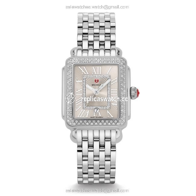 Michele Silver Deco Madison Cashmere Diamond Mw06t01a1113 Watch Michele Silver Deco Madison Cashmere Diamond Mw06t01a1113 Watch