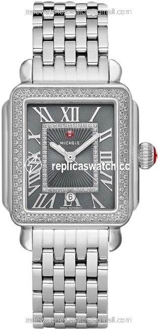 Michele Silver Deco Madison Stainless-steel Diamond Mw06t01a1124 Watch Michele Silver Deco Madison Stainless-steel Diamond Mw06t01a1124 Watch