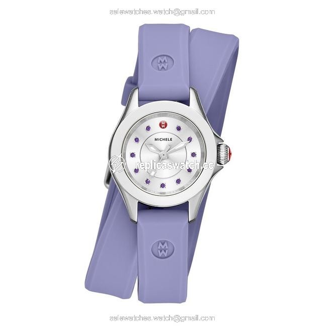 Michele Silver/ Purple Cape Mini Silicone Mww27b000004 Watch Michele Silver/ Purple Cape Mini Silicone Mww27b000004 Watch