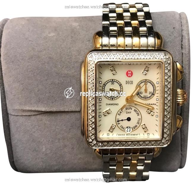 Michele Two Tone Deco Mww06p000108 Watch Michele Two Tone Deco Mww06p000108 Watch
