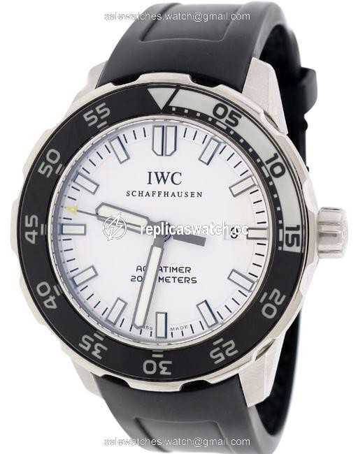 IWC Aquatimer White Dial Luminescent Bezel 44mm Steel Iw356809 Watch IWC Aquatimer White Dial Luminescent Bezel 44mm Steel Iw356809 Watch