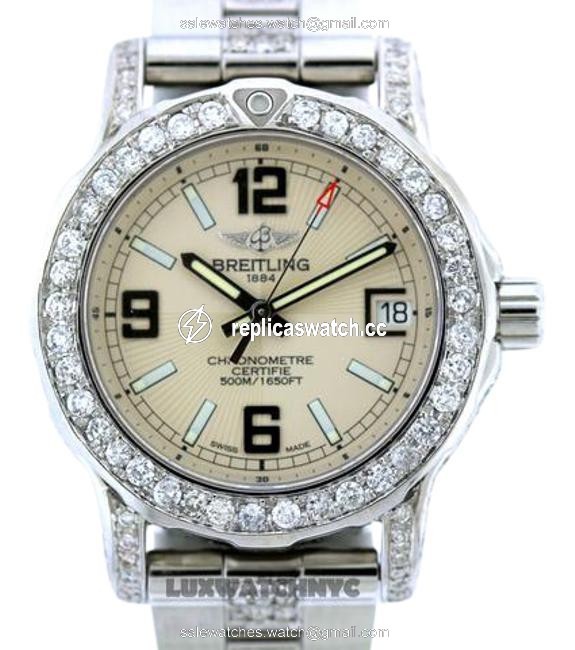 Breitling W Ladies Colt 33 Model A77387 5.5ct Diamond W/ Appraisal Watch Breitling W Ladies Colt 33 Model A77387 5.5ct Diamond W/ Appraisal Watch