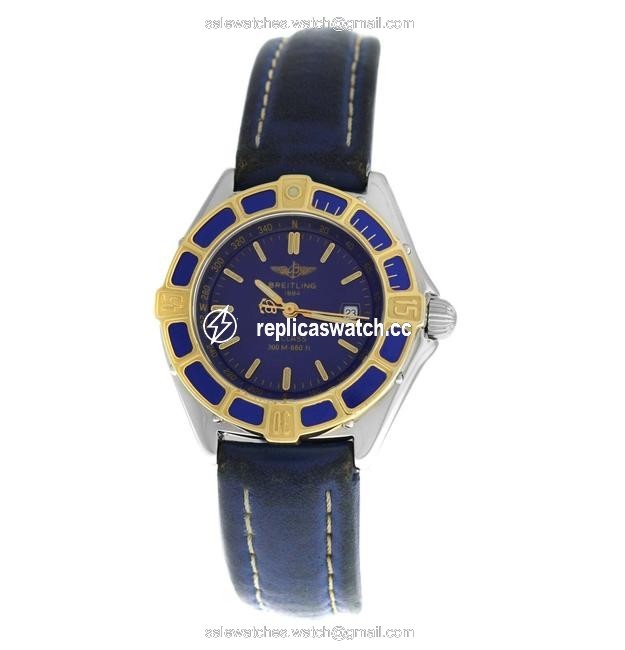 Breitling Silver Gold Ladies Class D52065 Steel Quartz 31mm Watch Breitling Silver Gold Ladies Class D52065 Steel Quartz 31mm Watch