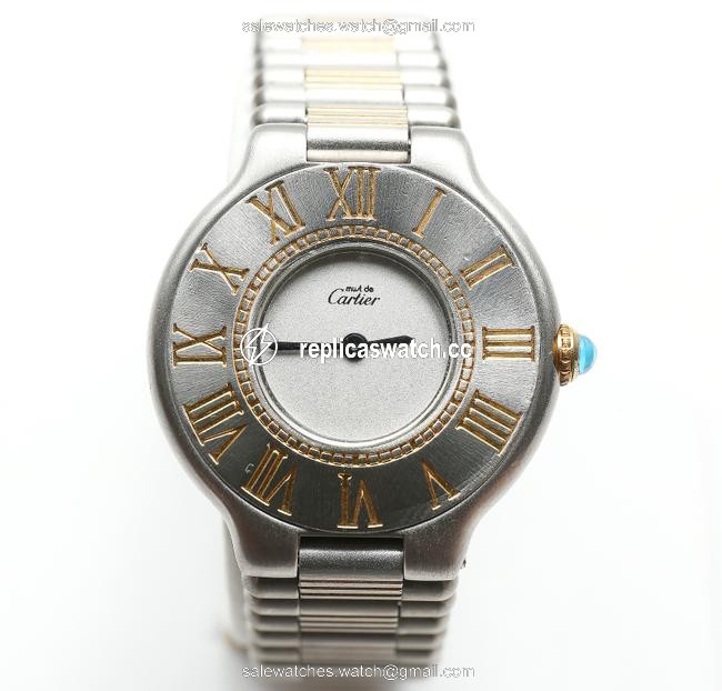 Cartier Must 21 Bullet 18k Yellow Gold & Stainless Steel 28mm Watch Cartier Must 21 Bullet 18k Yellow Gold & Stainless Steel 28mm Watch