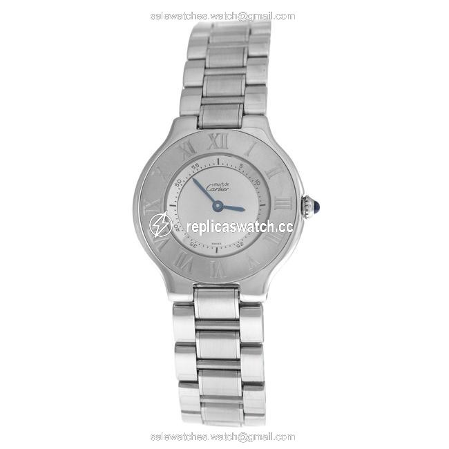 Cartier Silver Ladies Must De 1330 Quartz Stainless Steel 31mm Watch Cartier Silver Ladies Must De 1330 Quartz Stainless Steel 31mm Watch