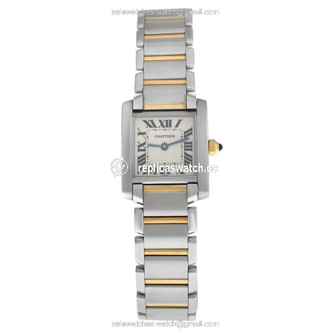 Cartier Siver Ladies Tank Francaise 2300 Steel 18k Yellow Gold Quartz 20mm Watch Cartier Siver Ladies Tank Francaise 2300 Steel 18k Yellow Gold Quartz 20mm Watch
