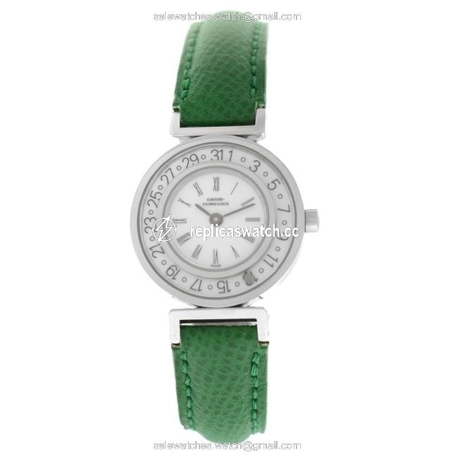 Girard-Perregaux Silver Ladies Integrale Steel Date 26mm Quartz See Through Watch Girard-Perregaux Silver Ladies Integrale Steel Date 26mm Quartz See Through Watch